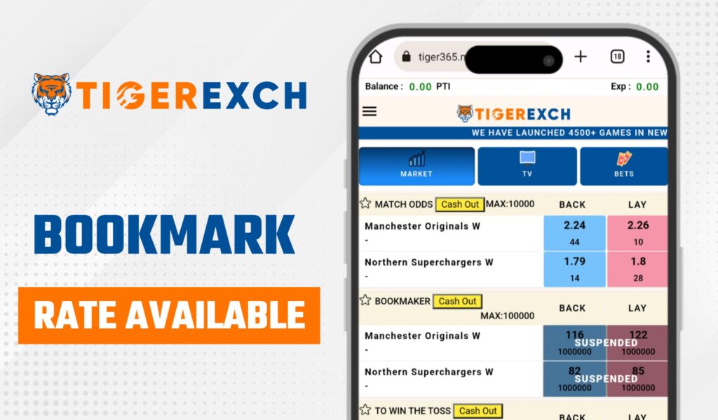 TigerExch 6 Bookmark Rate Available on TigerExch