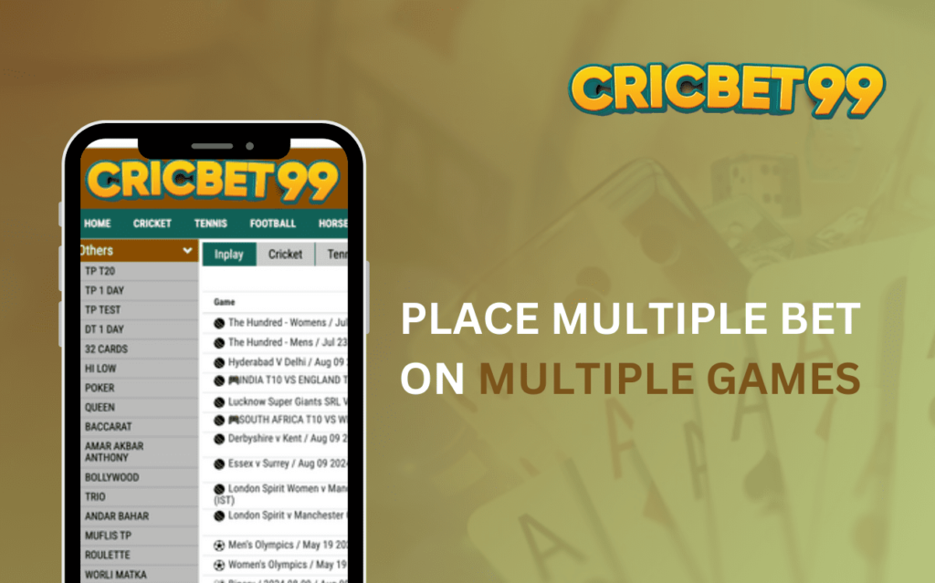 Place Multiple Bet On Multiple Games on Cricbet99